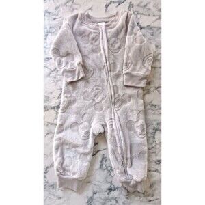 Disney Mickey Mouse 1 Piece PJs 18M Toddler Unisex Cozy Comfy Fuzzy‎